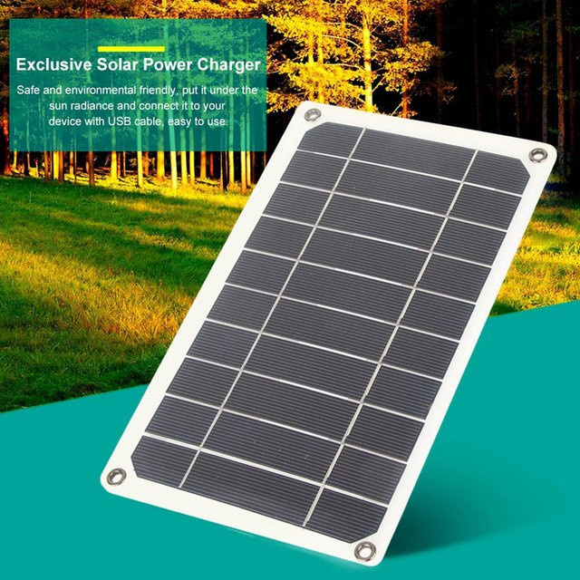 Tragbares 10W Outdoor Solarpanel IP64 Wasserdichtes Mobiles Ladegerät mit 5V USB Ausgang in Schwarz - Bild 1