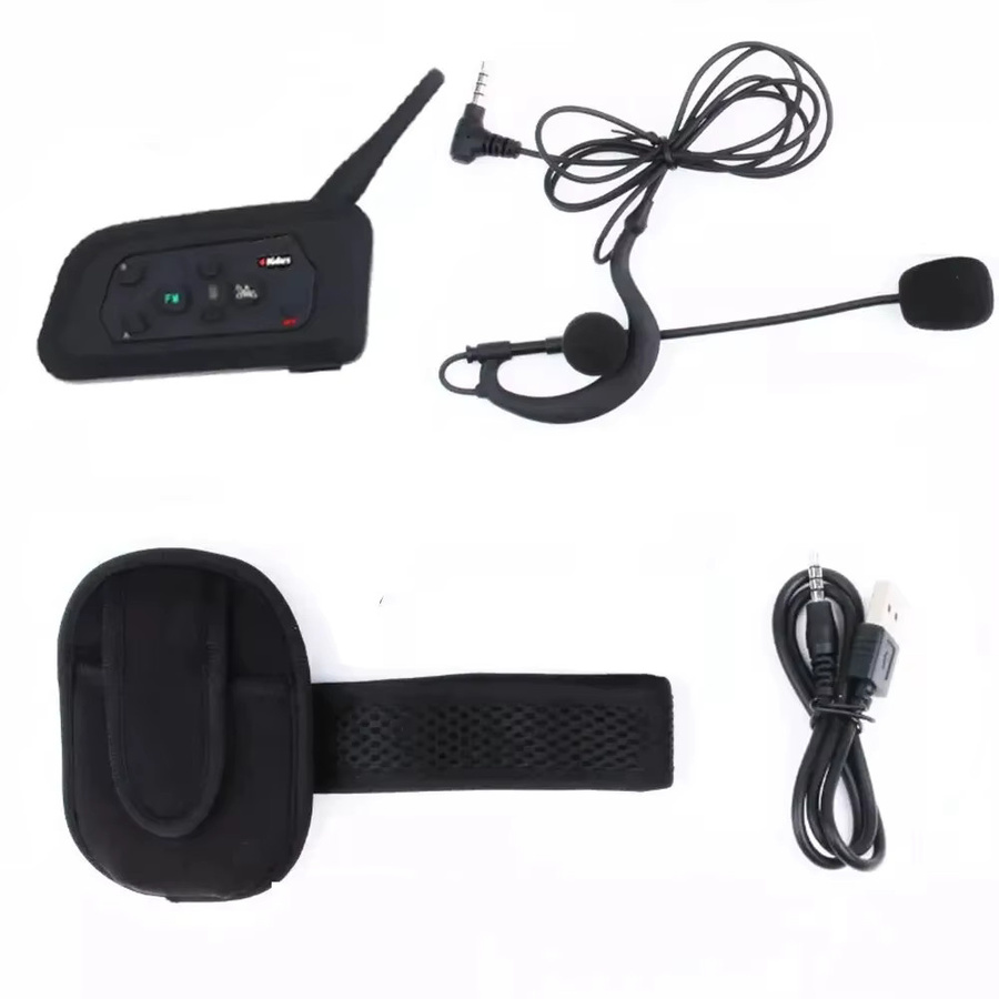 XINOWY V4c Pro Bluetooth Intercom Headset für Fußballschiedsrichter, Voll-Duplex-Funkgerät für 4 Benutzer, Schwarz - Bild 4