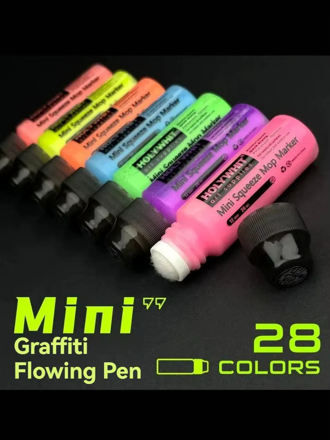 Graffiti Flow Pen Wasserfester Marker mit 12mm Rundspitze und 20ml Tinte in Rot und Mehrfarbig - Bild 1