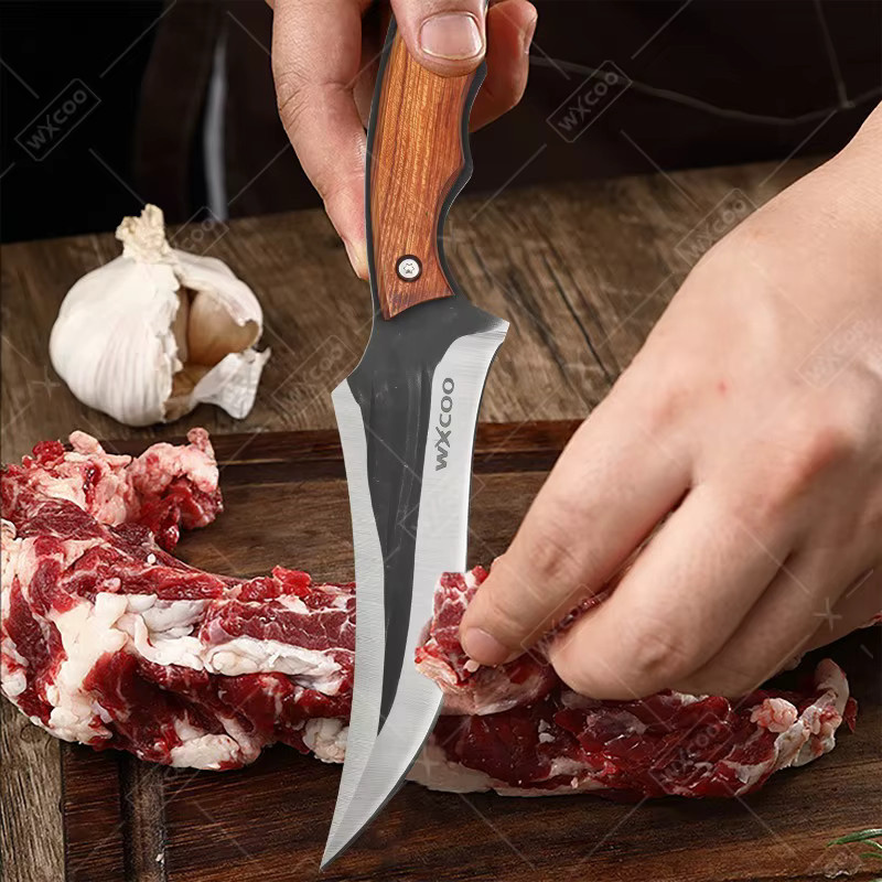 WXCOO Metzger Ausbeinmesser aus Edelstahl mit Schutzhülle für Fleisch, Fisch, Obst und Gemüse - Bild 4