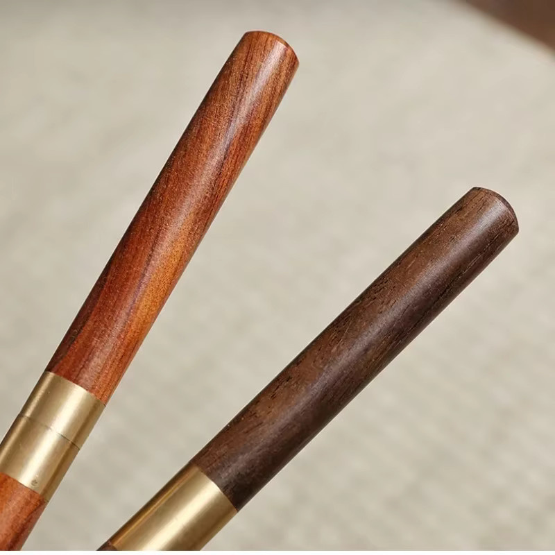 Handgemachtes Sandelholz Tee-Set Zubehör aus Palisander und Edelstahl in Braun - Bild 5