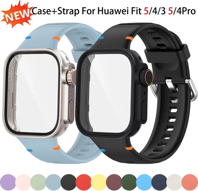 CAOWTAN Armband, Hülle, Glas für Huawei Watch Fit, Silikon, Unisex - Bild 1