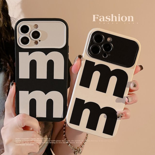 Stoßfeste Handyhülle mit dem Buchstaben M in Schwarz für Apple iPhone Modelle - Bild 1