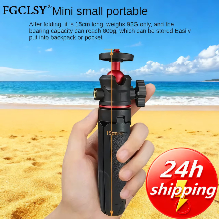FGCLSY Mini ausziehbares Desktop-Stativ in Schwarz mit flexiblem Kugelkopf und 1/4 Zoll Schraubhalterung für Handfotografie und Selfies - Bild 2