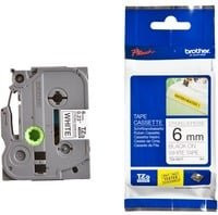 Brother Schriftbandkassette TZe-S211 in Weiß/Schwarz, Breite: 6 mm - Bild 1