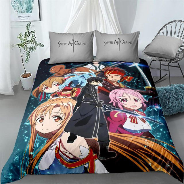 Sword Art Online Kirito Bettwäsche Set mit 3D-Design, 2-teilig, Mehrfarbig, B/H: 70 x 140 cm - Bild 1