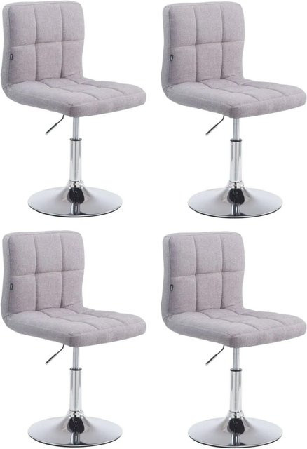 4er Set DELUKE Palma Barhocker BANGKO in Grau, höhenverstellbare Barstühle mit Lehne und 360 Grad Drehsitz, B/T/H: 44 x 49 x 74 cm - Bild 1