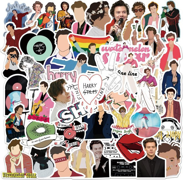50 Stück Singer Harry Style Tu Aufkleber wasserfeste Abziehbilder in Multicolour für DIY Scrapbook Skateboard und Helm - Bild 1
