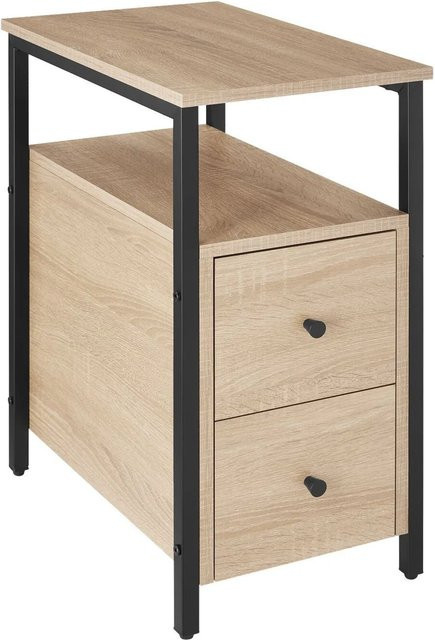 tectake Nachttisch Tullamore im Industrial Style mit 2 Schubladen und 2 Ablagen, Farbe Braun, B/T/H: 49,5 x 30 x 61,5 cm - Bild 2