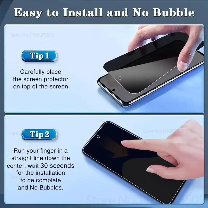 Privatsphäre-Schutzglas für Samsung Galaxy A56 A36 A57 A55 A35 A54 A33 A26 A25 A16 A17 A15 A34 A07 A06 S26 Ultra Anti-Spy Displayfolie in Transparent - Bild 5