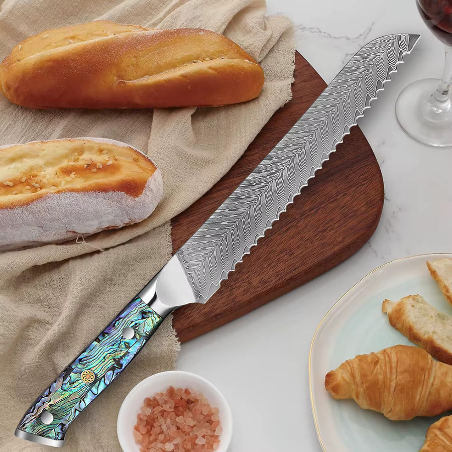 Xituo Japanisches Brotmesser mit 20,32 cm gezackter Klinge zum Schneiden von Sauerteigbrot - Bild 5