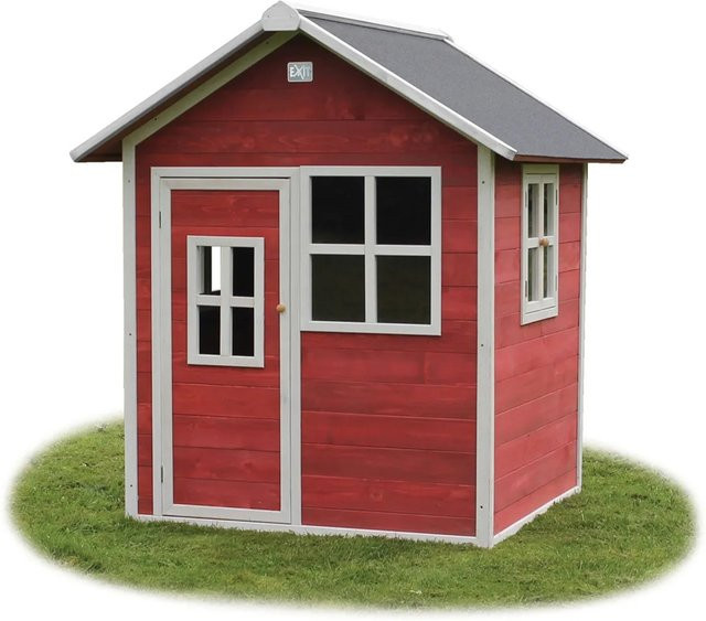 EXIT Loft 100 Holzspielhaus in Rot, B/H/T: 135 x 159 x 149 cm - Bild 1