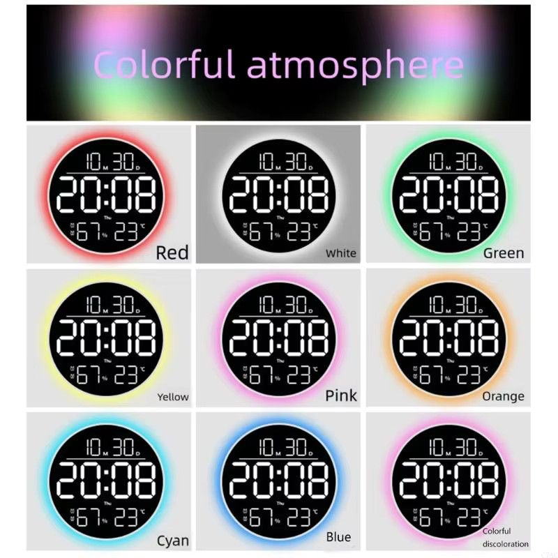 OOTDTY Wanduhr mit übergroßer Temperaturanzeige C7AC - Bild 4