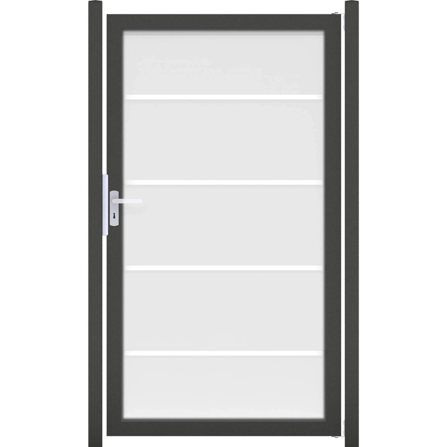 GroJaAmbiente Einflügeltor Blockstreifen mit Glas und Aluminium Rahmen DB703 - Bild 2