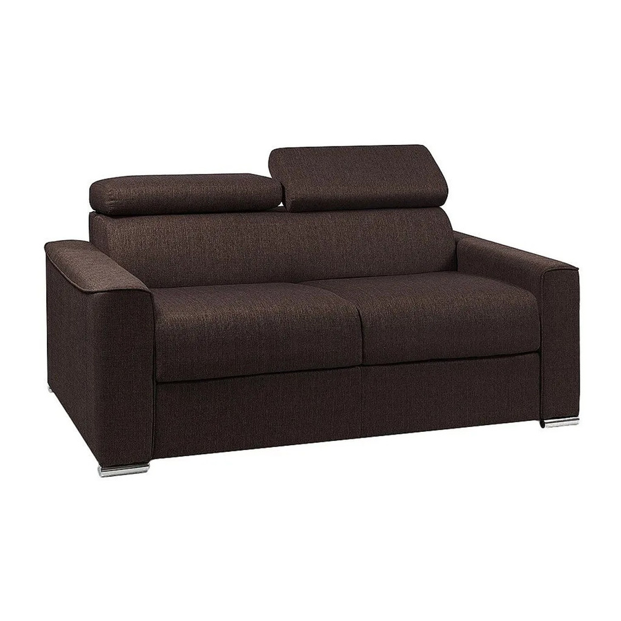 Vente-unique Schlafsofa Vizir in Schokoladenbraun mit verstellbarer Kopfstütze und Stoffbezug, Breite: 196 cm - Bild 2