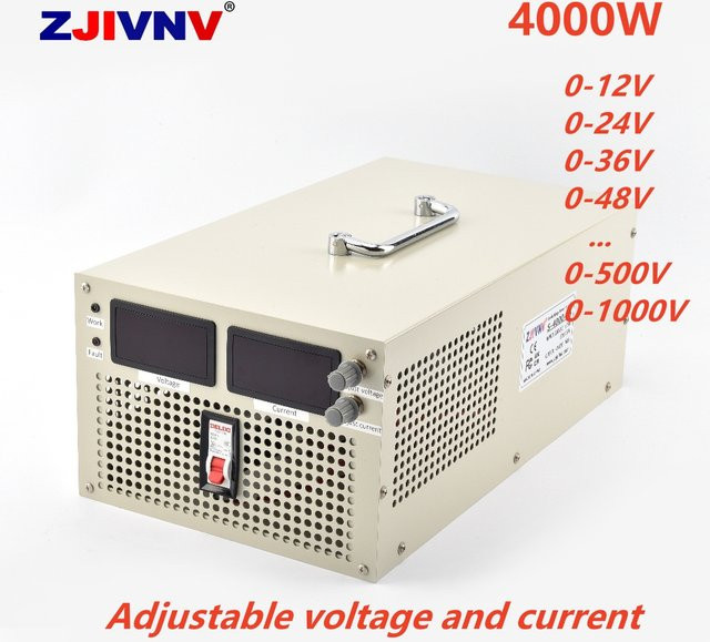 ZJIVNV Einstellbares AC-DC Schaltnetzteil für Labortests mit 4000W und variabler Ausgangsspannung von 24V bis 1000V - Bild 1