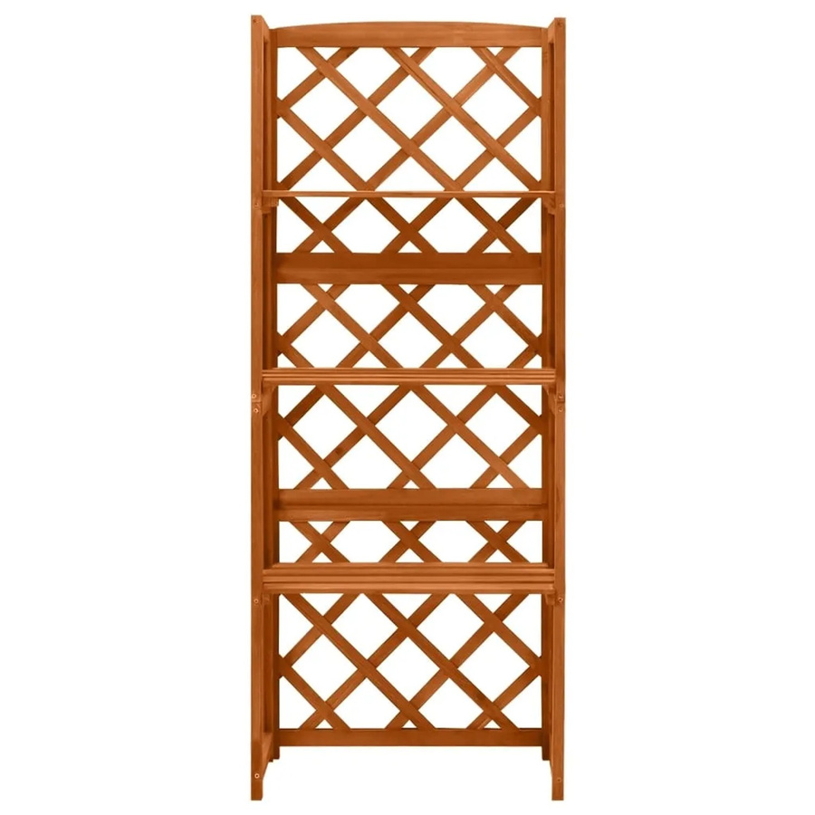 vidaXL Spalier mit Ablagen aus Massivholz Tanne in Braun, B/T/H: 55 x 30 x 140 cm - Bild 2