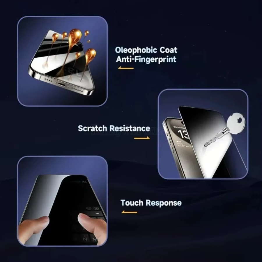 3-teiliges Sichtschutz Panzerglas Set für iPhone 11 bis iPhone 17 Pro Max Modelle - Bild 4