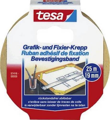 tesa Fixierband Grafik- und Fixierkrepp in Beige, Breite: 19 mm, Länge: 25 m - Bild 1