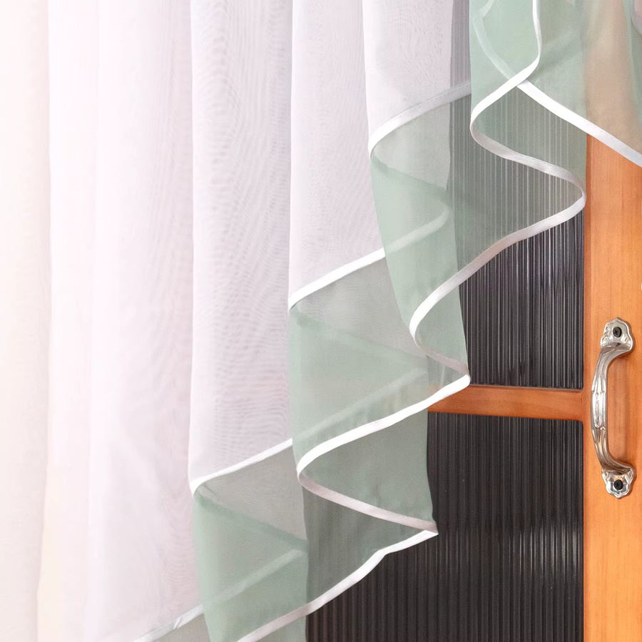 FLYINGCURTAINS Café-Vorhang im rustikalen europäischen Stil mit gerüschten Kanten, Weiß, Breite: 100 cm, Höhe: 80 cm - Bild 2