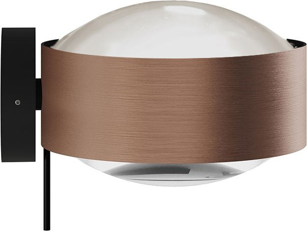 Top Light Puk! 160 Wall Avantgarde LED-Wandleuchte in Kupfer gebürstet und Schwarz matt mit warmweißem Licht (2700K) - Bild 1