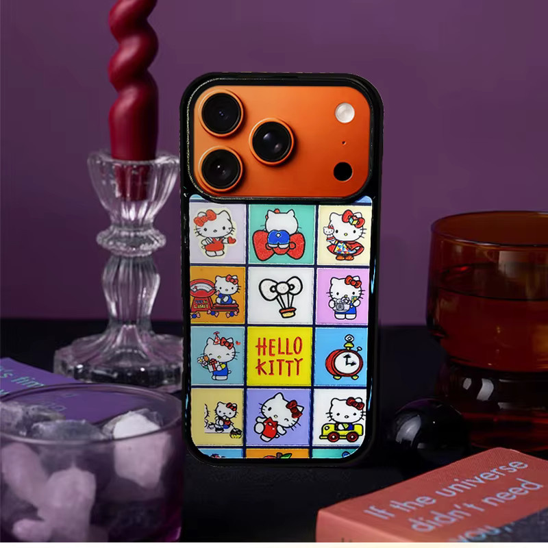 Sanrio Hello Kitty Handyhülle im Korea INS Stil für iPhone, stoßfest, schwarz/mehrfarbig - Bild 3