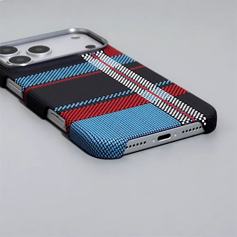 Xeber Magnetische Hard Cover Schutzhülle mit Carbon Faser Muster für iPhone 17 16 15 14 13 Pro Max, kompatibel mit MagSafe, Mehrfarbig - Bild 2
