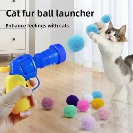 EelJoy Katzen-Plüschball-Schießpistole, interaktives Spielzeug
