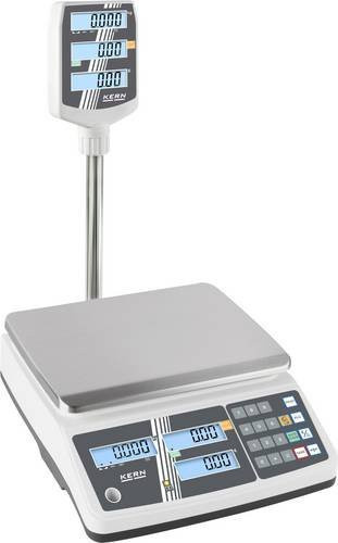 Kern Preisrechnende Waage RPB 3K3DHM in Weiß mit 3kg Wägebereich und 0,5g/1g Ablesbarkeit - Bild 1