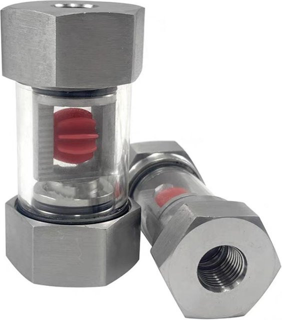Home New Feeling Inline Durchflussanzeiger mit Flügelrad aus Edelstahl SS304 in Silber, BSPT Innengewinde für Hydrauliköl und Wasser, DN20 - Bild 1