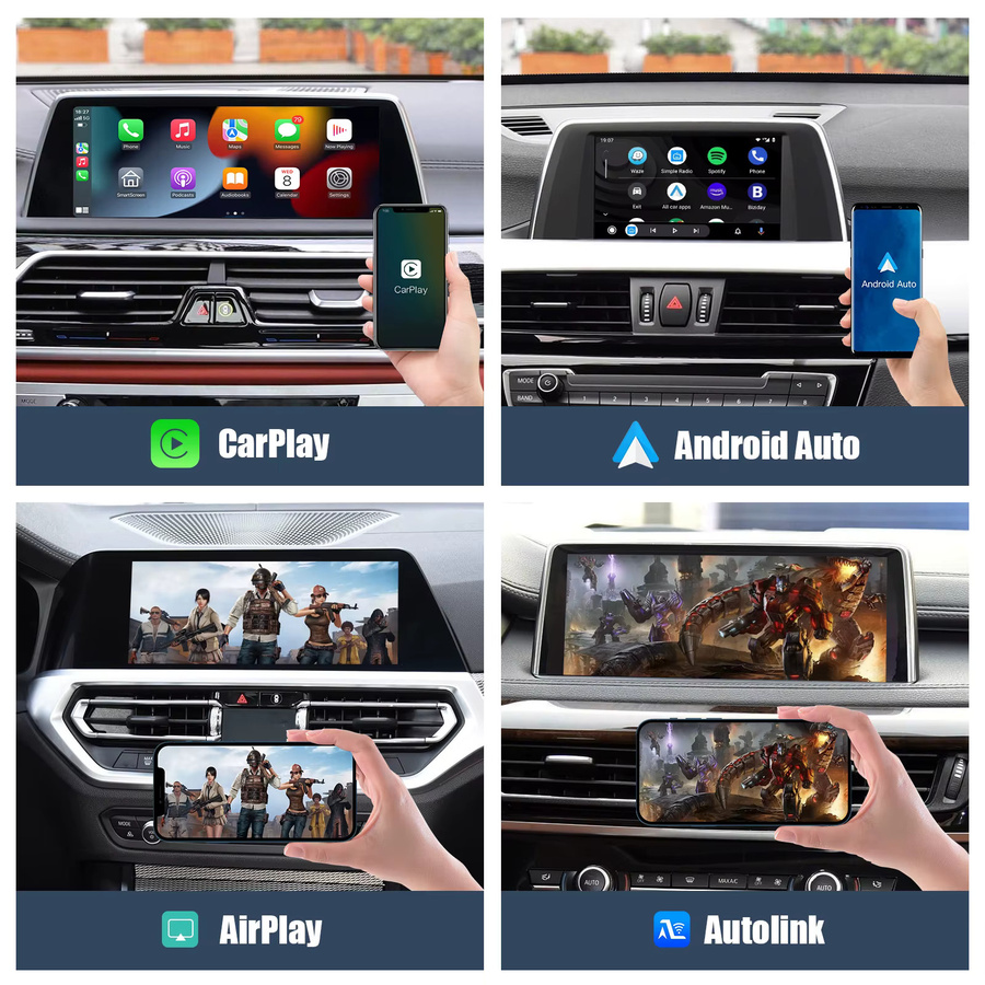 AUTOABC Drahtlose CarPlay und Android Auto Schnittstelle für BMW NBT/CIC 1 2 3 4 5 Serie sowie X1 X3 X4 X5 in Schwarz - Bild 2