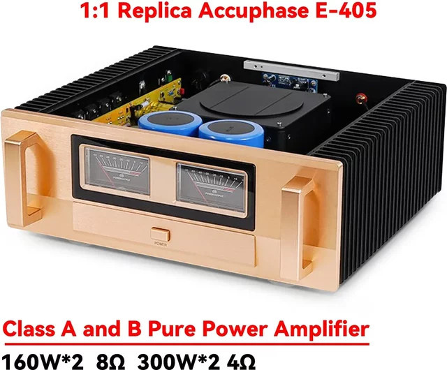 AMXEKR Accuphase E-405 Replika HiFi-Leistungsverstärker Klasse A und B in Gold mit 300W - Bild 1