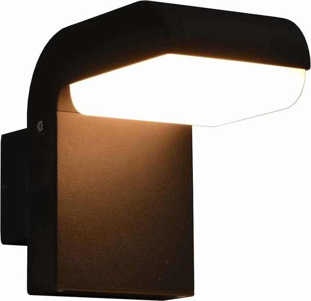 vidaXL LED Außenwandleuchte in Schwarz, Ovales Design aus Gussaluminium, 9 W, Warmweiß, IP54 - Bild 1