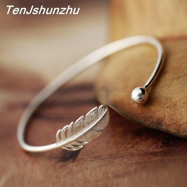 Armband 925 Sterling Silber, Feder, Damen - Bild 1