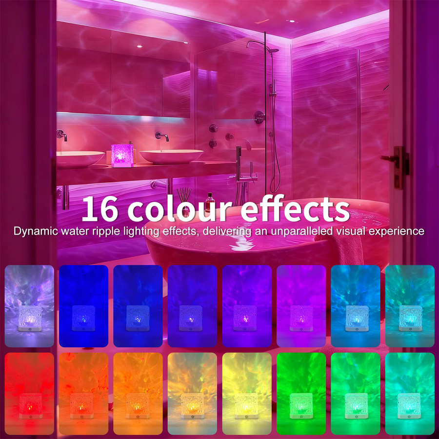 OSIDEN Wasserwellen-Sternenhimmel-Projektor mit 16 Farben und Fernbedienung, LED-Nachttischlampe in Multicolour - Bild 2