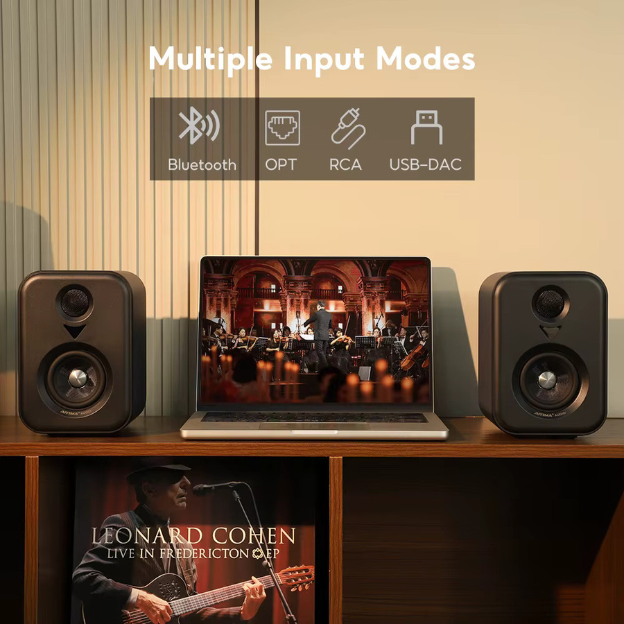 AIYIMA Upgrade S400 Aktive Lautsprecher Studiomonitor mit Bluetooth und USB DAC in Schwarz - Bild 2