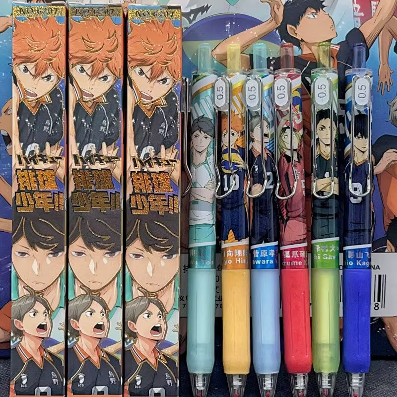 Bandai Haikyuu Anime Gelstift mit 0,5 mm Spitze, schnelltrocknende schwarze Tinte, mehrfarbig - Bild 3
