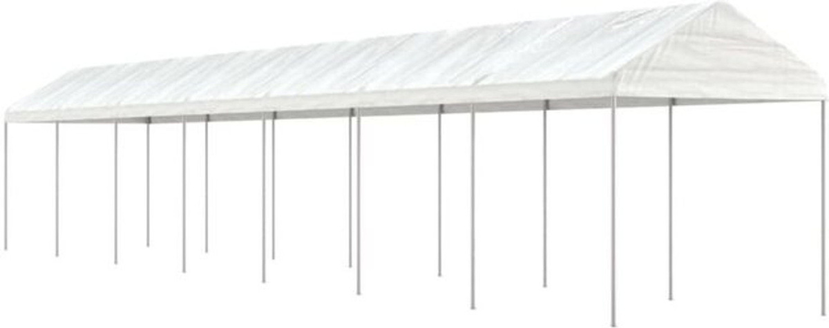 Vidaxl Pavillon mit Dach in Weiß aus Kunststoff und Stahl, B: 15,61 m, T: 2,28 m, H: 2,69 m - Bild 1
