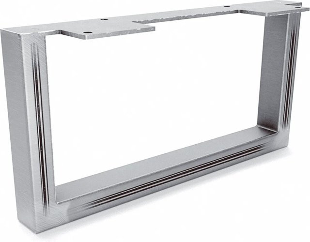 HEVVA Möbelbein GRAZ aus Rohstahl in Silber Matt, Höhe: 15 cm, Tiefe: 30 cm - Bild 1