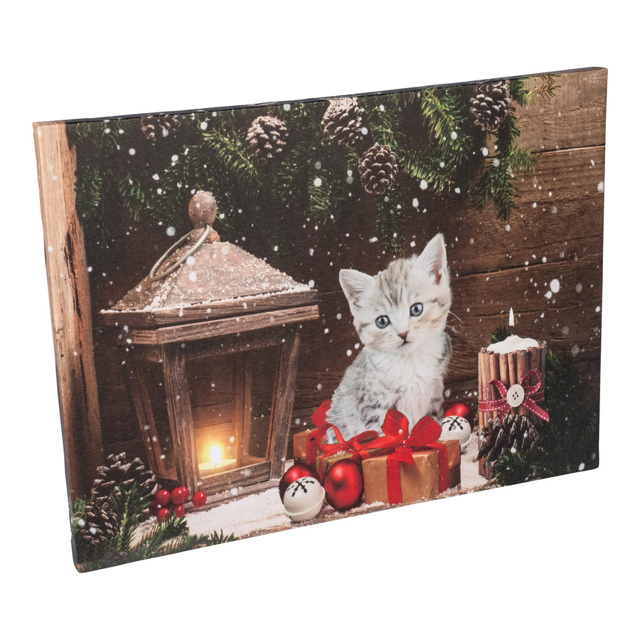 Viva Domo LED-Wandbild Canvas in Multicolor mit abstraktem Tier- und Weihnachtsmotiv im rustikalen Stil - Bild 2