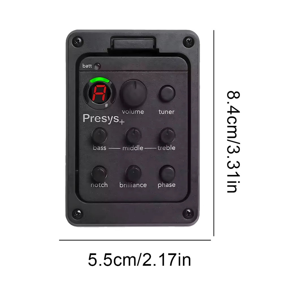Fishman Presys+ EQ-Tuner und Onboard-Vorverstärker für klassische Akustikgitarren in Schwarz - Bild 5