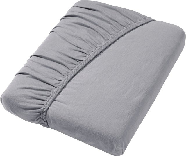 Biberna Spannbetttuch aus 100% Baumwolle, Grau/Weiß, B/T: 100 x 200 cm - Bild 1