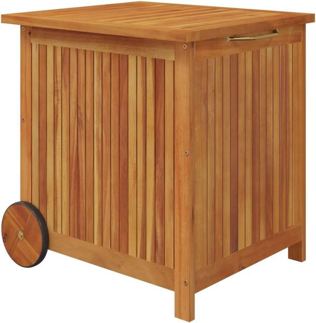 vidaXL Gartentruhe aus Akazien-Massivholz mit Rollen, braun, B/T/H: 60 x 50 x 58 cm - Bild 1