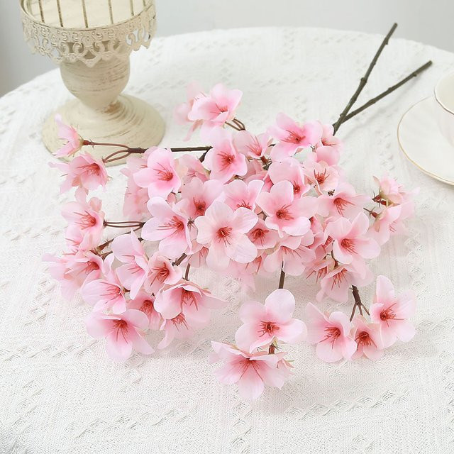 TTCY Künstliche Pfirsichblüten aus Seide in Pink für Hochzeiten, Brautsträuße und Garten-Dekoration - Bild 1