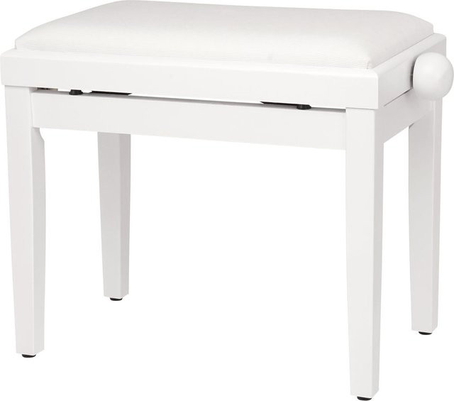 CLASSIC CANTABILE Pianobank mit Velourbezug in Weiß matt - Bild 1