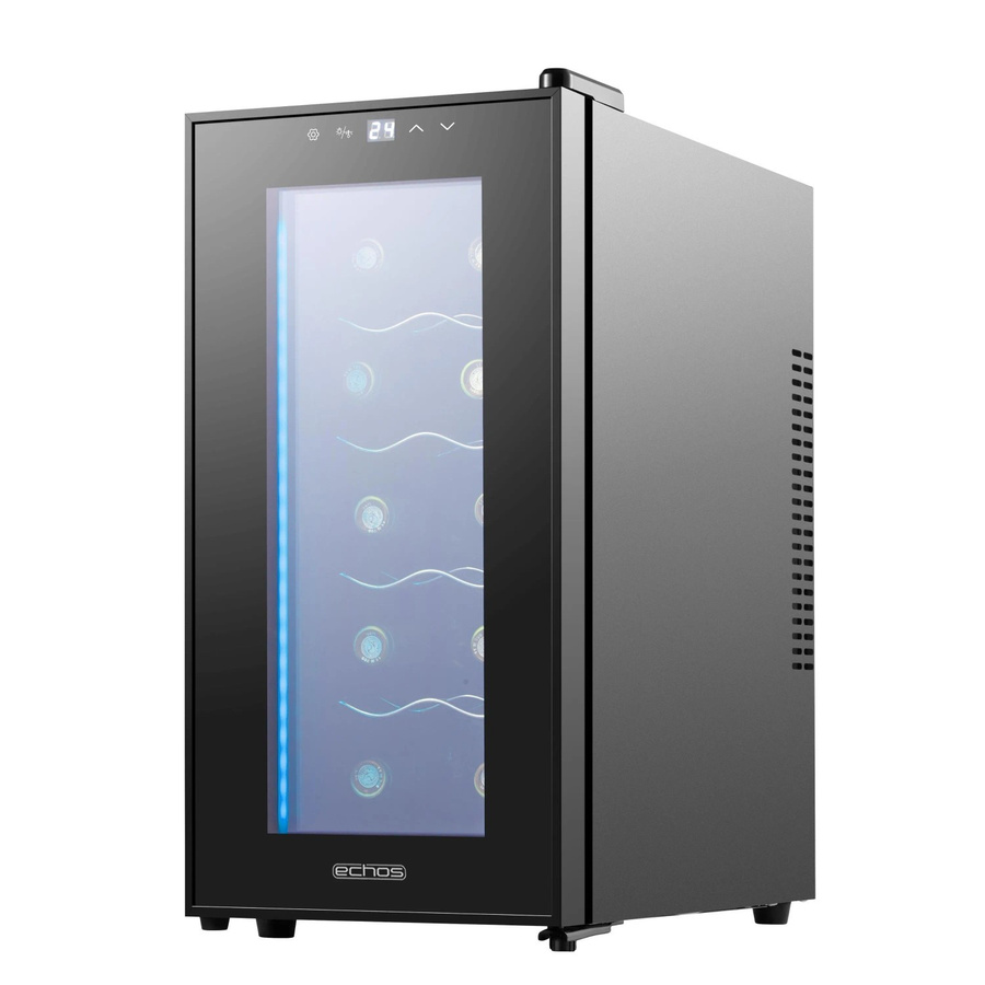 Echos SB-5300 Weinkühler in Schwarz mit Glastür, thermoelektrisch, 28 Liter Kapazität für 10 Flaschen - Bild 2