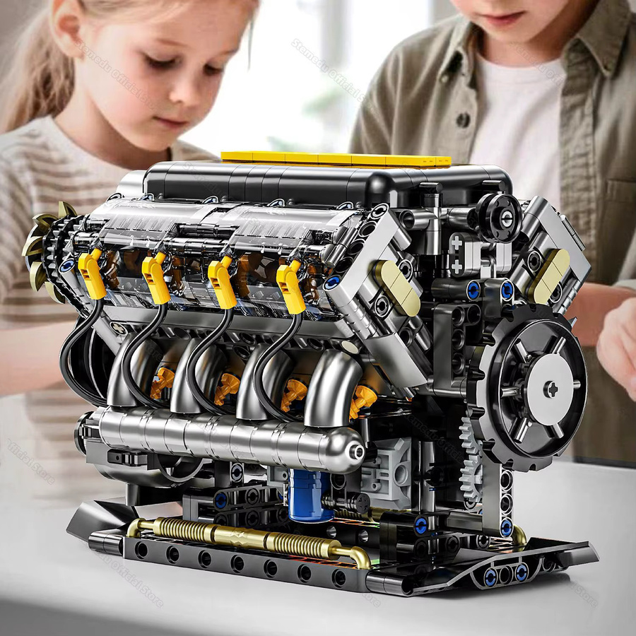 stemedu Mechanische Simulation V8 Motor Modell Bausteine, 905 Teile, ab 8 Jahren - Bild 5