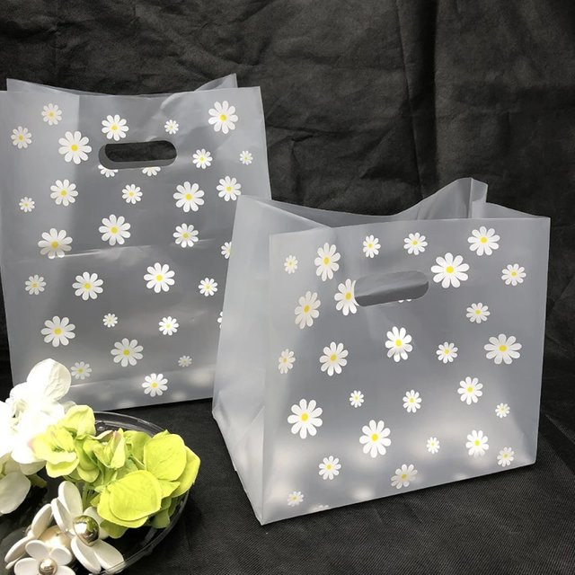 50 Stück transparente Kunststoff-Geschenkverpackungstaschen mit Gänseblümchen-Design für Brot, Süßigkeiten oder Kekse - Bild 1