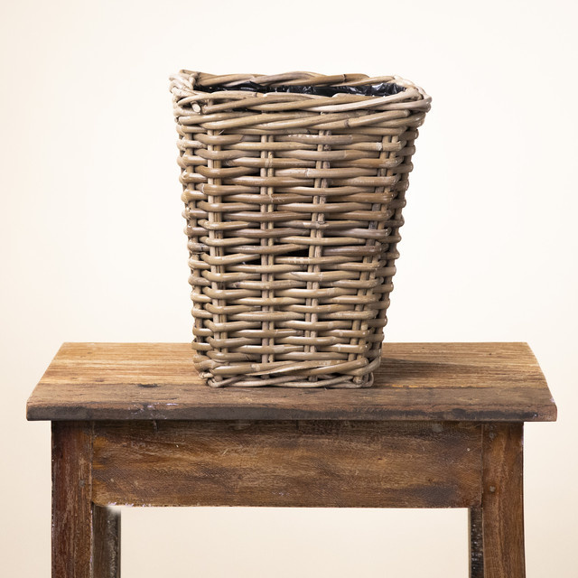 Rosenkorb von BLUME2000 aus Rattan in Braun, Tischkorb B/T/H: 26,5 x 28,5 x 26,5 cm - Bild 1