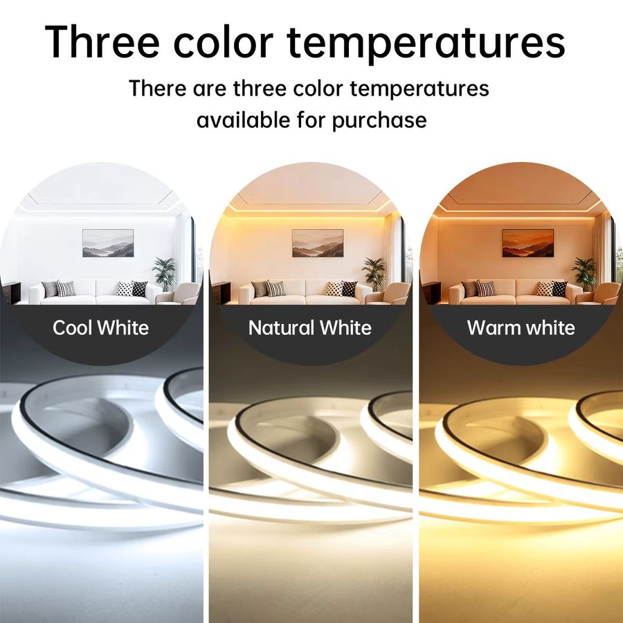 Gyarfas COB LED Neon Silikon Gel Band, dimmbar via Tuya Smart Life App, WiFi 24V, kompatibel mit Alexa und Google Home, 280 LEDs/m - Bild 4